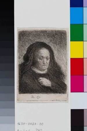 Bildnis der Mutter des Künstlers mit der Hand auf der Brust