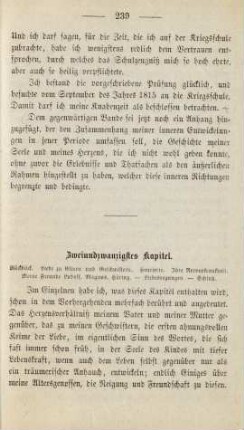 Zweiundzwanzigstes Kapitel. Rückblick. Liebe zu Eltern und Geschwistern ...