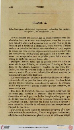 classe X: arts chimiques, teintures et impressions [...]