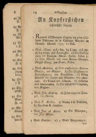 An Kupferstichen historische Subjets.