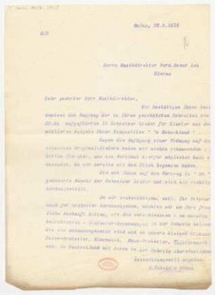 Brief an Ferdinand Oscar Leu : 26.08.1915