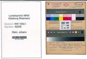 Entnazifizierung Johann Stein, geb. 28.12.1910 (Fahrer)