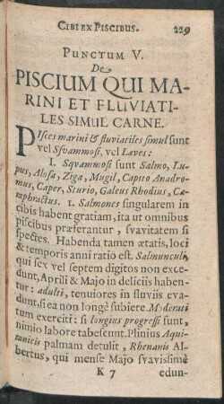 Punctum V. De Piscium Qui Marini Et Fluviatiles Simul Carne