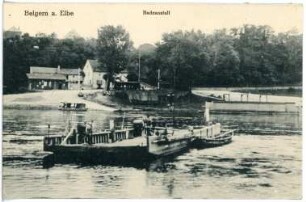 Belgern. Fähre und Badeanstalt