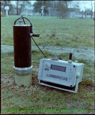 Detailaufnahme einer Bodenfeuchtesonde des Instituts für Meteorologie und Klimaforschung (IMK)