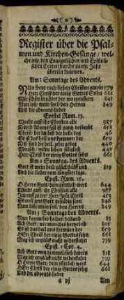 Register über die Psalmen und Kirchen-Gesänge [...]