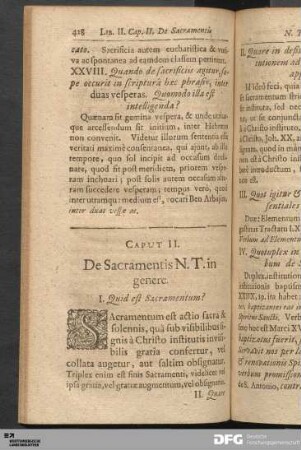 Caput II. De Sacramentis N.T. in genere.
