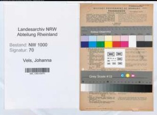 Entnazifizierung Johanna Vels, geb. 04.01.1922 (Stenotypistin)