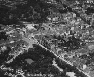Bebauung um den Askanischen Platz (August-Bebel-Platz) in Dessau : Blickrichtung Nordosten