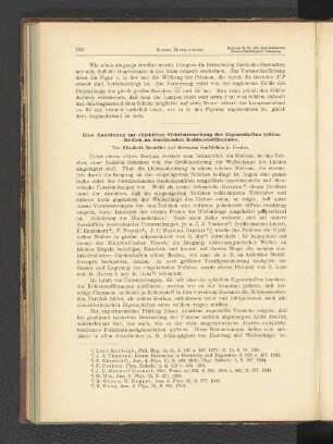 Eine Anordnung zur objektiven Sichtbarmachung der Eigenschaften trüber Medien an leuchtenden Kohlenstoffflammen.