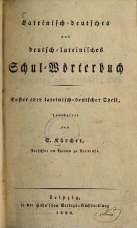 Lateinisch-deutsches Schulwörterbuch