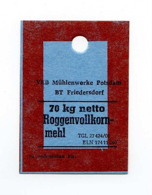 VEB Kombinat Getreidewirtschaft Potsdam BT Friedersdorf