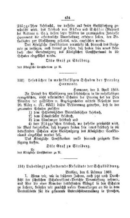 Lesebücher in mehrklassigen Schulen der Provinz Hannover : [V. Elementarschulwesen]