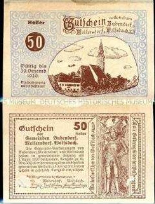 Bubendorf, Niederösterreich 50 Heller