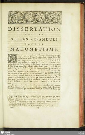 Dissertation Sur Les Sectes Repandues Dans Le Mahometisme