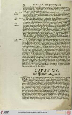 Caput XIV. von Pulver-Magazins