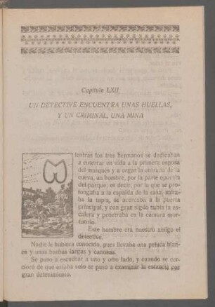 Capítulo LXII - Un detective encuentra unas huellas, y un criminal una mina