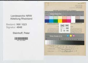 Entnazifizierung Peter Steinhoff , geb. 30.11.1893 (Kaufmann)
