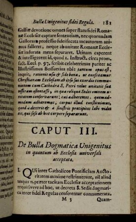 Caput III. De Bulla Dogmatica Unigenitus in quantum ab Ecclesia universali acceptata.