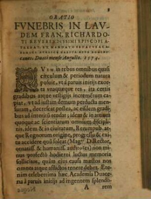 Orationes sex: tres funebres, dogmaticae tres