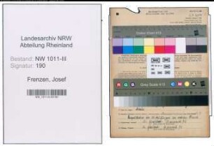 Entnazifizierung Josef Frenzen , geb. 28.07.1890 (Schuhmacher)
