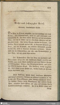 Sechs und sechszigster Brief. Bleyweis, Goulardisches Wasser