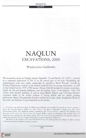 12: Naqlun : excavations, 2000