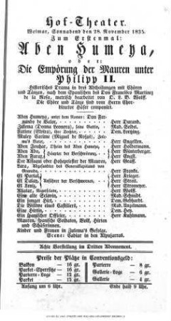 Aben Humeya, oder: Die Empörung der Mauren unter Philipp II.