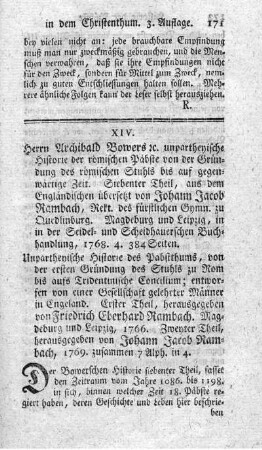 Unpartheyische Historie der römischen Päpste. T.7.