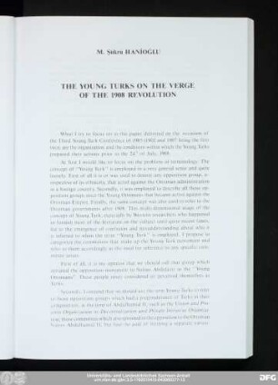 M. Şükrü Hanıoǧlu The Young Turks On The Verge Of The 1908 Revolution