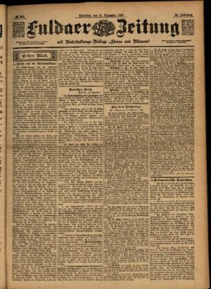 Erste Ausgabe vom Samstag, den 11. Dezember 1897.