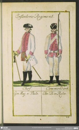 Infanterie Regiment. Chef. Gen.Maj. v. Thile. Commendant. Obr. v. Rohr