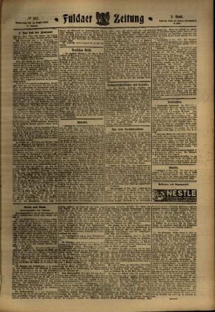 Zweite Ausgabe vom Donnerstag, den 11. August 1910.