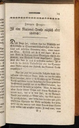 Zweyte Frage: Ist eine National-Tracht nützlich oder schädlich?