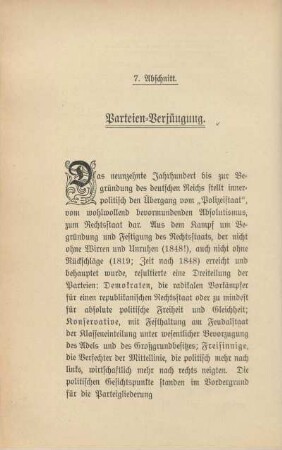 7. Abschnitt. Parteien-Verjüngung