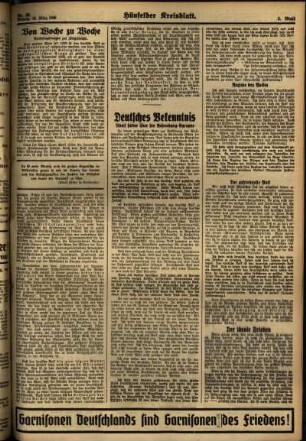 Zweite Ausgabe vom Montag, den 16. März 1936.