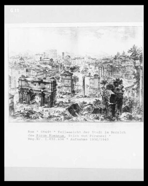 ANSICHTEN VON ROM GEZEICHNET UND GESTOCHEN VON GIAMBATTISTA PIRANESI VENEZIANISCHER ARCHITEKT — Ansicht des Campo Vaccino