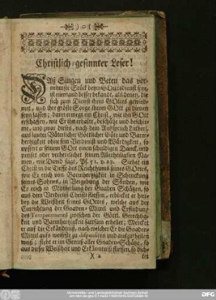 Christlich-gesinnter Leser!