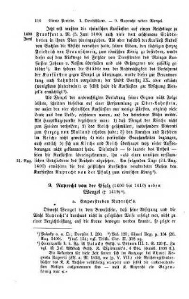 9. Ruprecht von der Pfalz (1400 bis 1410) neben Wenzel († 1419)