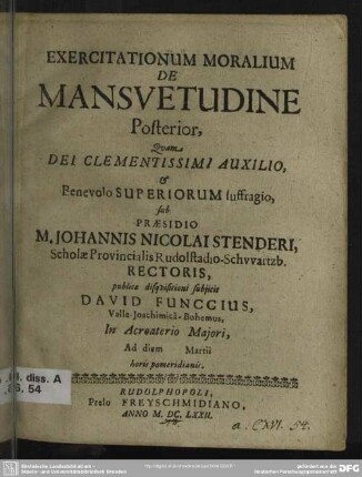 2: Exercitationum moralium de mansvetudine