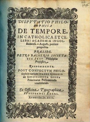 Disputatio Philosophica de tempore