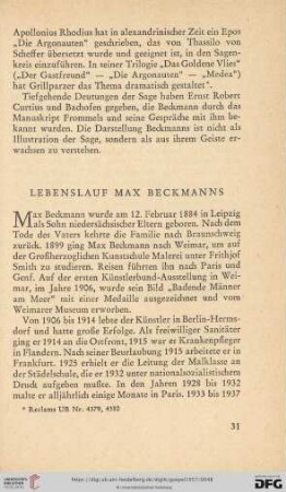 Lebenslauf Max Beckmanns