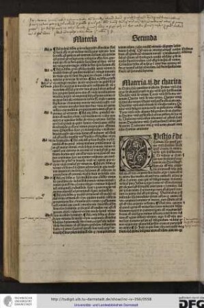 Questio est de charitate. Et queritur primo utrum charitas sit aliquid creatum in anima vel sit ipse spiritussanctus, et videtur quod... non...