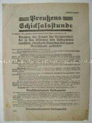 Flugblatt der DNVP zur Preußischen Landtagswahl 1932 (?)