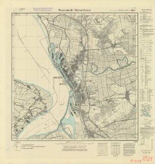 2417 (alte Nr.: 1021) Meßtischblatt (4cm - Karte) Wesermünde-Bremerhaven