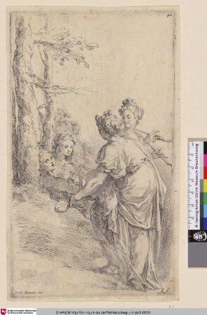 [Fünf Musikerinnen in einer Landschaft; Five Female Musicians in a Landscape]