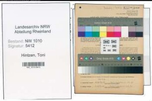 Entnazifizierung Toni Hintzen , geb. 30.10.1903 (Prokurist)