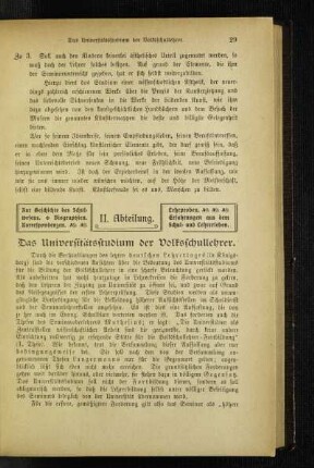 ¬Das¬ Universitätsstudium der Volksschullehrer