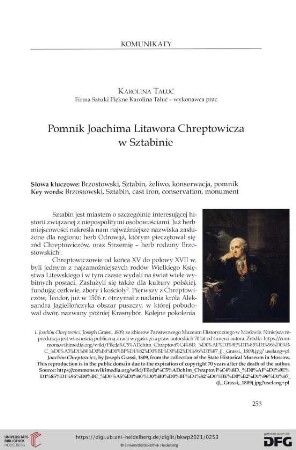 Pomnik Joachima Litawora Chreptowicza w Sztabinie