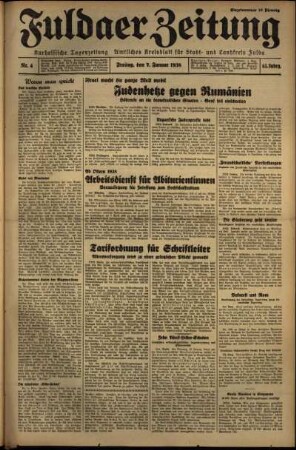 Ausgabe vom Freitag, den 07. Januar 1938.